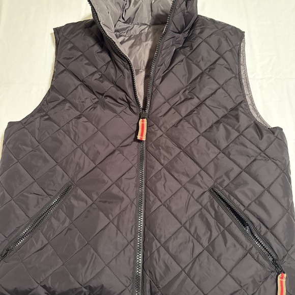 Mens M Daniel Cremieux Collection Reversible DOWN  puffer full zip vest BLK/GRY - Picture 1 of 10